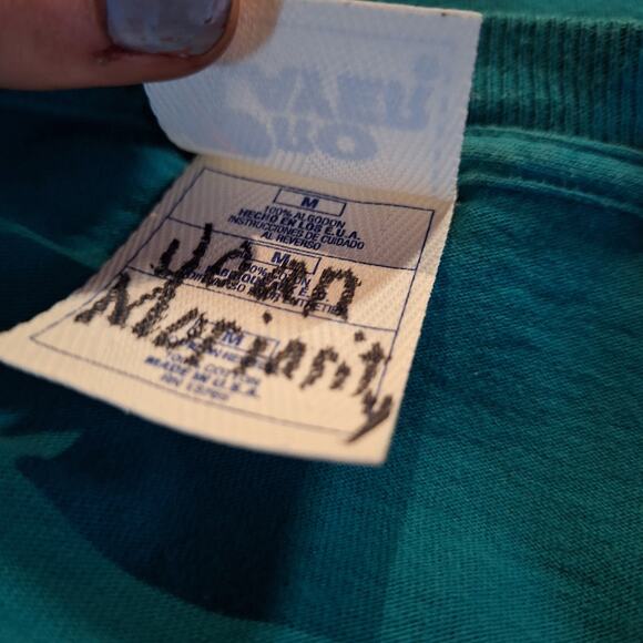 Miami Dolphins Vintage single stitch embroidered logo Pro layer tee mens M - Picture 5 of 7